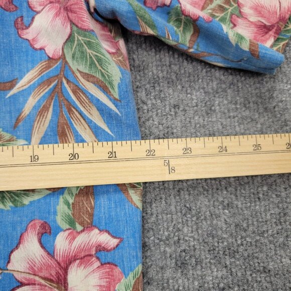 Royal Creations Hawaiian Shirt Mens Large Blue Floral Button Up Beach Casual - Picture 4 of 8